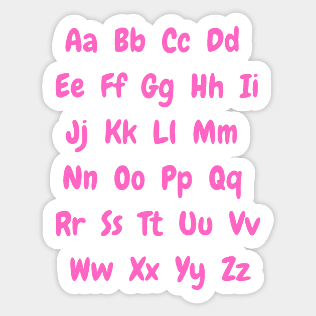 English alphabet in pink Sticker by LukjanovArt